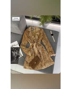 ПЛАТЬЕ-ПИДЖАК ТКАНЬ ПАЙЕТКИ НА БАРХАТЕ