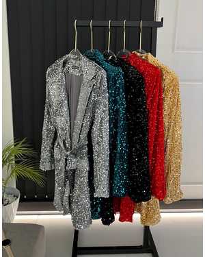 ПЛАТЬЕ-ПИДЖАК ТКАНЬ ПАЙЕТКИ НА БАРХАТЕ