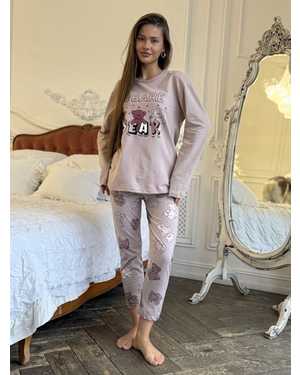 ПИЖАМА С НАЧЁСОМ В РАЗМЕР ТКАНЬ 100% ХЛОПОК