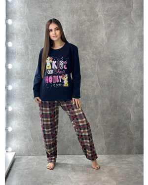 ПИЖАМА С НАЧЁСОМ В РАЗМЕР ТКАНЬ ХЛОПОК