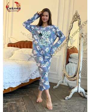 ПИЖАМА С НАЧЁСОМ В РАЗМЕР ТКАНЬ ХЛОПОК