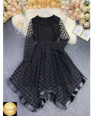 ПЛАТЬЕ ТКАНЬ КРЕП + ДЕКОРАТИВНЫЙ СЕТКА