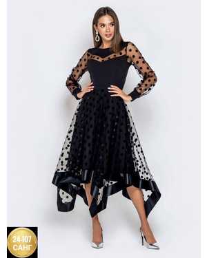 ПЛАТЬЕ ТКАНЬ КРЕП + ДЕКОРАТИВНЫЙ СЕТКА