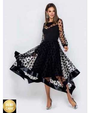 ПЛАТЬЕ ТКАНЬ КРЕП + ДЕКОРАТИВНЫЙ СЕТКА