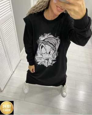 ПЛАТЬЕ ТКАНЬ ФЛИС С ПРИНТОМ