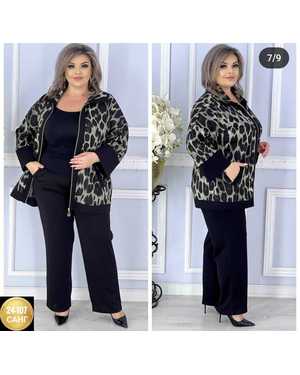 ЖЕНСКИЙ КОСТЮМ ДВОЙКА ТКАНЬ ТРИКОТАЖ