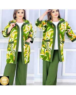 ЖЕНСКИЙ КОСТЮМ ТРОЙКА ТКАНЬ СИНГАПУР ШТАПЕЛЬ