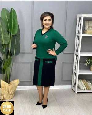 ЖЕНСКИЙ КОСТЮМ ДВОЙКА ТКАНЬ ТРИКОТАЖ