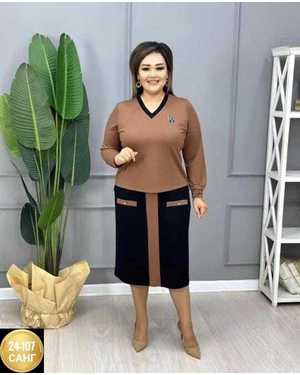 ЖЕНСКИЙ КОСТЮМ ДВОЙКА ТКАНЬ ТРИКОТАЖ