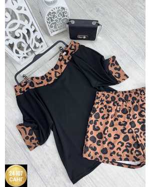 ЖЕНСКИЙ КОСТЮМ ДВОЙКА ТКАНЬ ТРИКОТАЖ ХБ