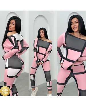 ЖЕНСКИЙ КОСТЮМ ДВОЙКА ТКАНЬ ТРИКОТАЖ С СУБЛИМАЦИЕЙ