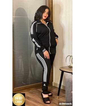 ЖЕНСКИЙ КОСТЮМ ДВОЙКА ТКАНЬ ТРИКОТАЖ АДИДАС