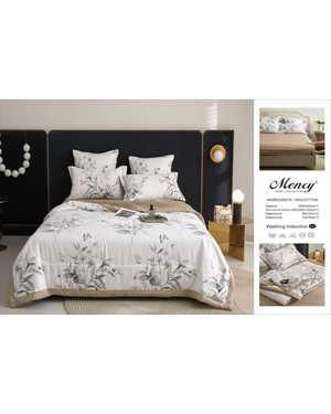 Комплект постельного белья с готовым одеялом Mency Простынь на резинке Ткань: Сатин Хлопок Наполнитель одеяло: Шелк(возможно замена на похожее)