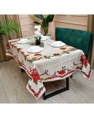 Новогодняя скатерть гобеленовая Размер 150на 310см