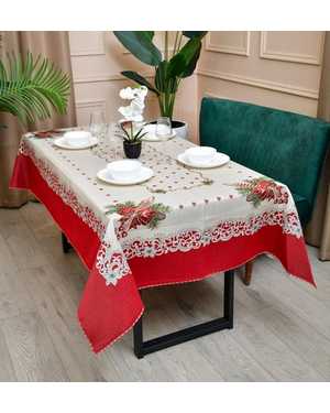 Новогодняя скатерть гобеленовая Размер 150на 310см