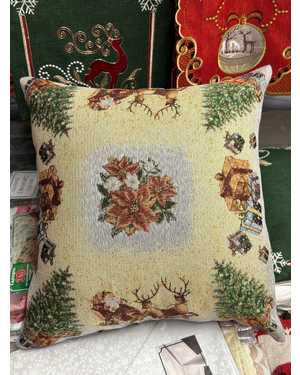 Новогодняя наволочка. материал гобеленовый. Размер 50 на 50см