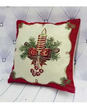 Новогодняя наволочка. материал гобеленовый. Размер 50 на 50см