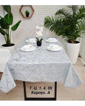 Скатерть Клеенка на тканевой основе с узором мрамор Размер 110 на 140см