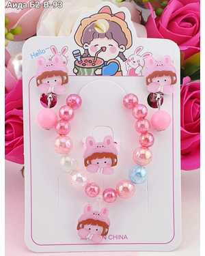 Набор детский Браслет, клипсы, колечко