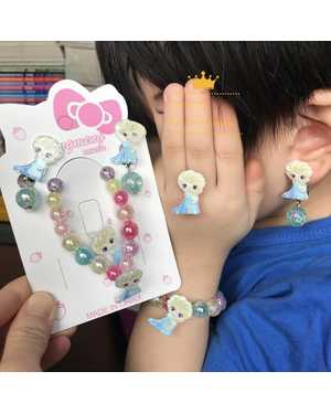 Набор детский Браслет, клипсы, колечко