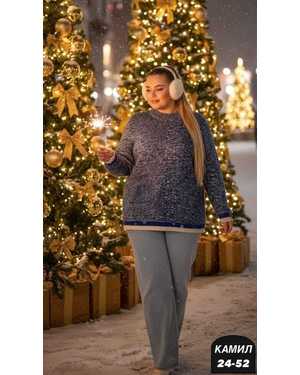 СВИТЕР ТКАНЬ ТЁПЛЫЙ ВЯЗКА