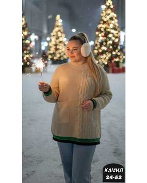 СВИТЕР ТКАНЬ ТЁПЛЫЙ ВЯЗКА