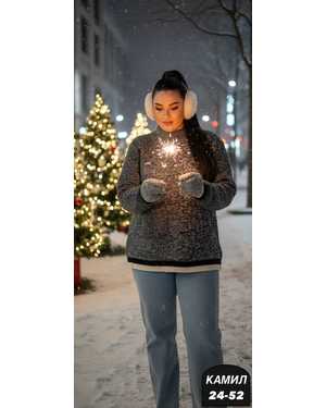 СВИТЕР ТКАНЬ ТЁПЛЫЙ ВЯЗКА