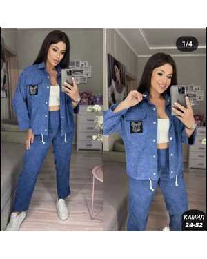 ЖЕНСКИЙ КОСТЮМ ТКАНЬ МИКРО ВЕЛЬВЕТ