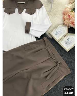 ЖЕНСКИЙ КОСТЮМ ДВОЙКА В РАЗМЕР ТКАНЬ ТКАНЬ ШТАНЫ БАРБИ, ТКАНЬ РУБАШКА ЛАЙТ