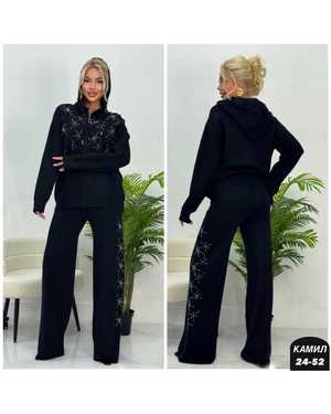 ЖЕНСКИЙ КОСТЮМ ДВОЙКА ТКАНЬ КАШЕМИР С СТРАЗАМИ