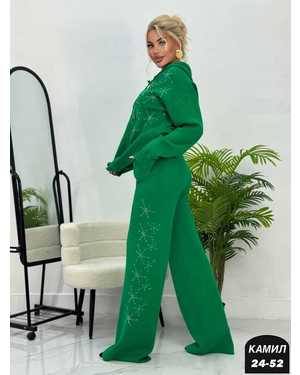 ЖЕНСКИЙ КОСТЮМ ДВОЙКА ТКАНЬ КАШЕМИР С СТРАЗАМИ