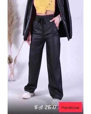 БРЮКИ ТКАНЬ КОЖА С НАЧЕСОМ