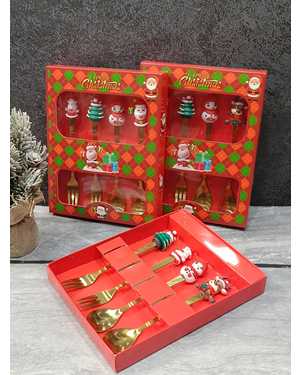 Набор столовых приборов 4 предмета в подарочной упаковке Материал: нержавеющая сталь, силикон