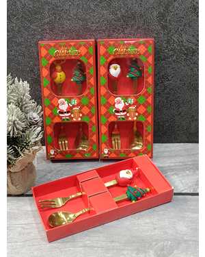 Набор столовых приборов 2 предмета в подарочной упаковке Материал: нержавеющая сталь, силикон