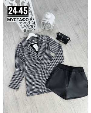 ЖЕНСКИЙ КОСТЮМ ДВОЙКА В РАЗМЕР ТКАНЬ ЭКО-КОЖА