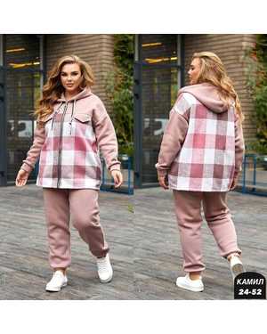 ЖЕНСКИЙ КОСТЮМ ДВОЙКА ТКАНЬ ФЛИС С НАЧЁСОМ + КАШМИР