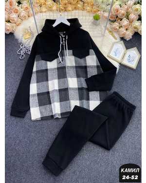 ЖЕНСКИЙ КОСТЮМ ДВОЙКА ТКАНЬ ФЛИС С НАЧЁСОМ + КАШМИР