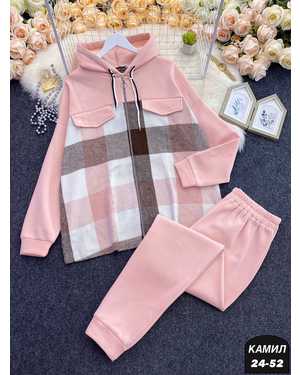 ЖЕНСКИЙ КОСТЮМ ДВОЙКА ТКАНЬ ФЛИС С НАЧЁСОМ + КАШМИР