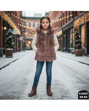 ЖИЛЕТ ТКАНЬ ИСКУССТВЕННЫЙ МЕХ