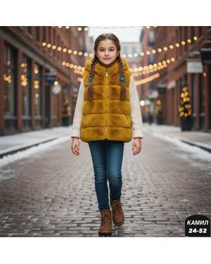 ЖИЛЕТ ТКАНЬ ИСКУССТВЕННЫЙ МЕХ