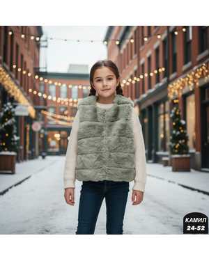 ЖИЛЕТ ТКАНЬ ИСКУССТВЕННЫЙ МЕХ