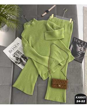 ЖЕНСКИЙ КОСТЮМ ДВОЙКА ТКАНЬ ВЯЗАНЫЙ ЛАПША