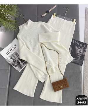 ЖЕНСКИЙ КОСТЮМ ДВОЙКА ТКАНЬ ВЯЗАНЫЙ ЛАПША