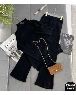 ЖЕНСКИЙ КОСТЮМ ДВОЙКА ТКАНЬ ВЯЗАНЫЙ ЛАПША