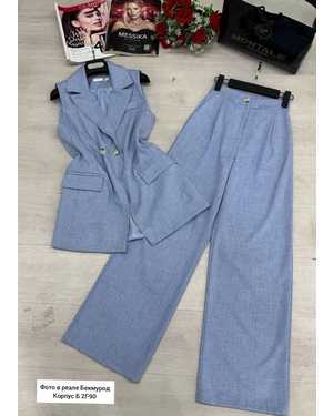 ЖЕНСКИЙ КОСТЮМ ДВОЙКА В РАЗМЕР ТКАНЬ ФРАНЦУЗСКОГО ЛЕН