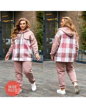 ЖЕНСКИЙ КОСТЮМ ДВОЙКА ТКАНЬ ФЛИС С НАЧЁСОМ + КАШМИР