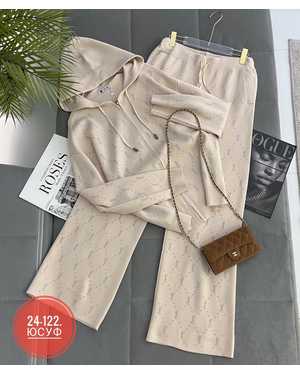 ЖЕНСКИЙ КОСТЮМ ТКАНЬ КАШЕМИР С СТРАЗАМИ