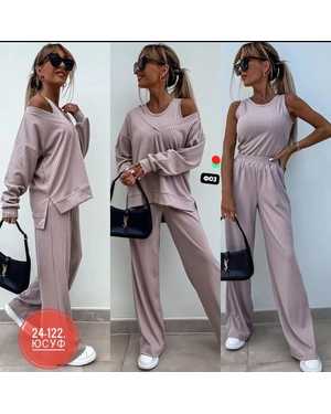 ЖЕНСКИЙ КОСТЮМ ТРОЙКА ТКАНЬ ЛАПША