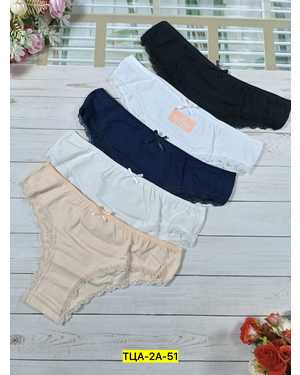 Женские трусики. Состав: Хлопок, эластан. В упаковке 5шт один размер разные цвета