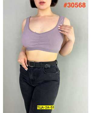 Женский топ с поролоном. Состав : Хлопок, эластан